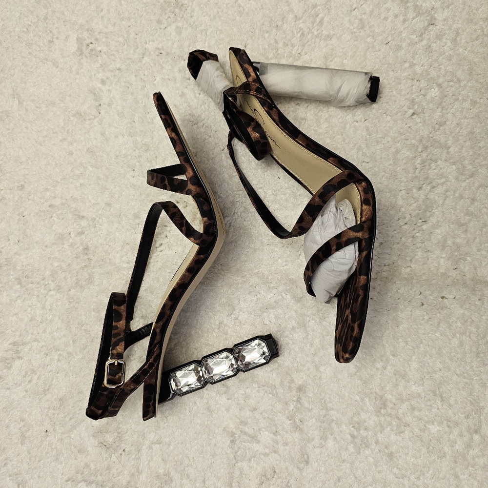 Jessica Simpson Leopard Print Strappy Heels